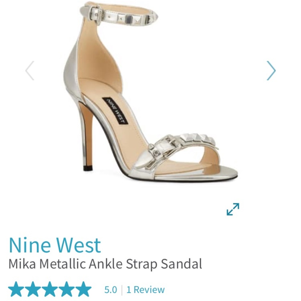 Nine west strappy shiny silver heels
